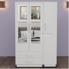 Luxis 3 Door Double Mirrored Wardrobe