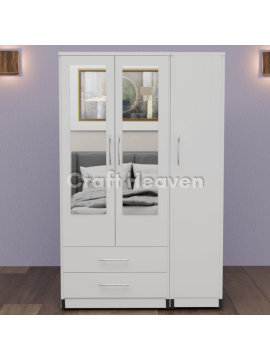 Luxis 3 Door Double Mirrored Wardrobe