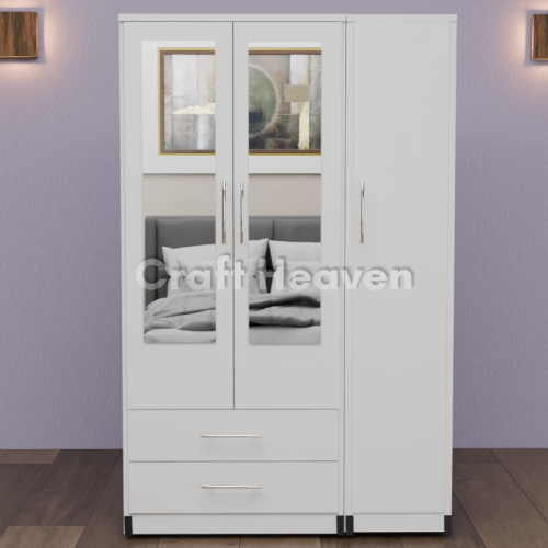 Luxis 3 Door Double Mirrored Wardrobe
