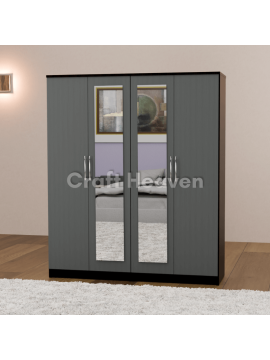 Aura 4-Door Dual Mirrored Wardrobe