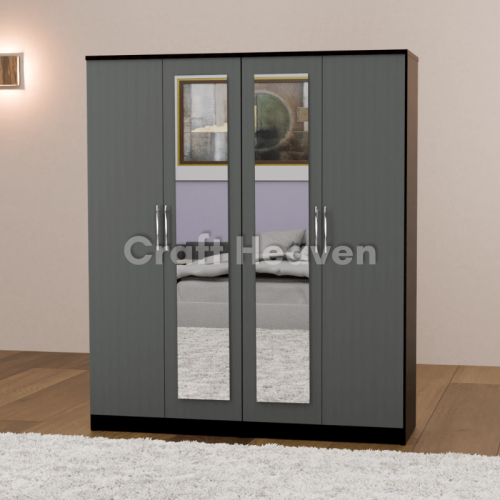 Aura 4-Door Dual Mirrored Wardrobe