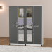 Aura 4-Door Dual Mirrored Wardrobe