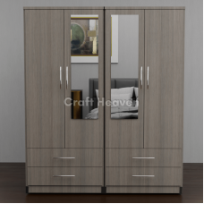 Luxis 4 Door Mirrored Wardrobe