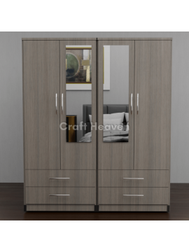 Luxis 4 Door Mirrored Wardrobe