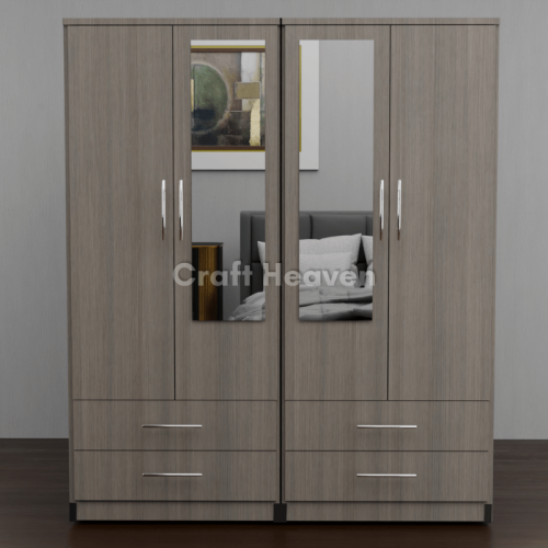 Luxis 4 Door Mirrored Wardrobe