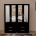 Luxis 4 Door Double Mirrored Wardrobe