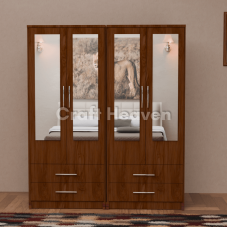 Luxis 4 Door Double Mirrored Wardrobe