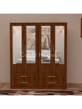 Luxis 4 Door Double Mirrored Wardrobe