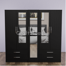 Luxis 5 Door Triple Mirror Wardrobe
