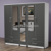 Luxis 5 Door Triple Mirror Wardrobe