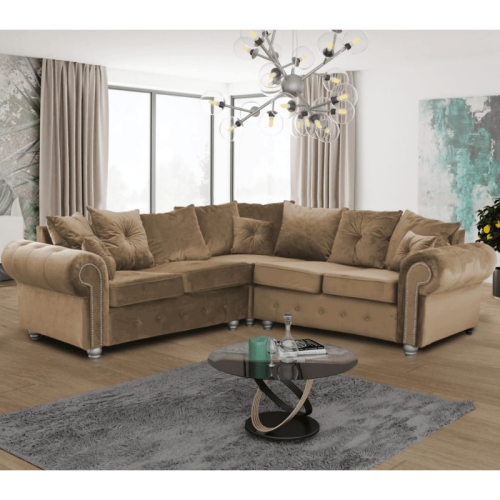 Ashwin Plush Velvet Corner Sofa