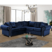 Ashwin Plush Velvet Corner Sofa