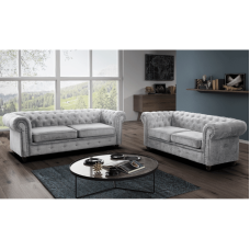 PLUSH VELVET CHESTERFIELD 3+2 SEATER  SOFA