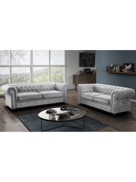 PLUSH VELVET CHESTERFIELD 3+2 SEATER  SOFA