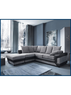 DINO JUMBO CORD DUAL FABRIC CORNER SOFA 
